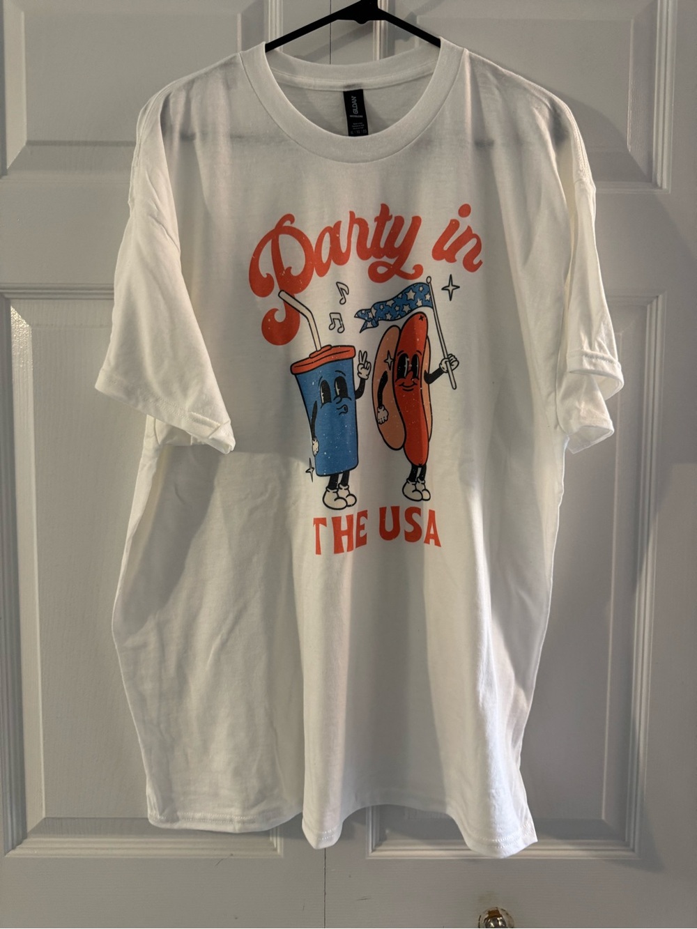 Graphic 'Party in the USA' Short Sleeve Tee - White